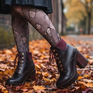 Aldo 6.5 Vintage Y2K Steampunk Goth E Girl Bratz Doll Lace Up Chunky Heel Boots